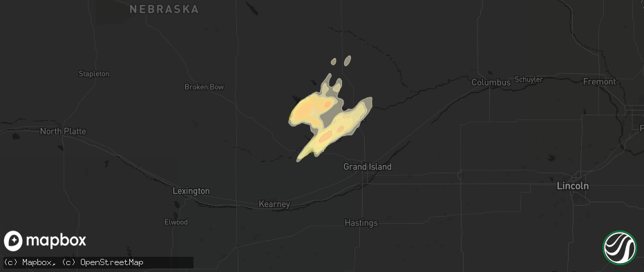 Hail map in Boelus, NE on May 17, 2026
