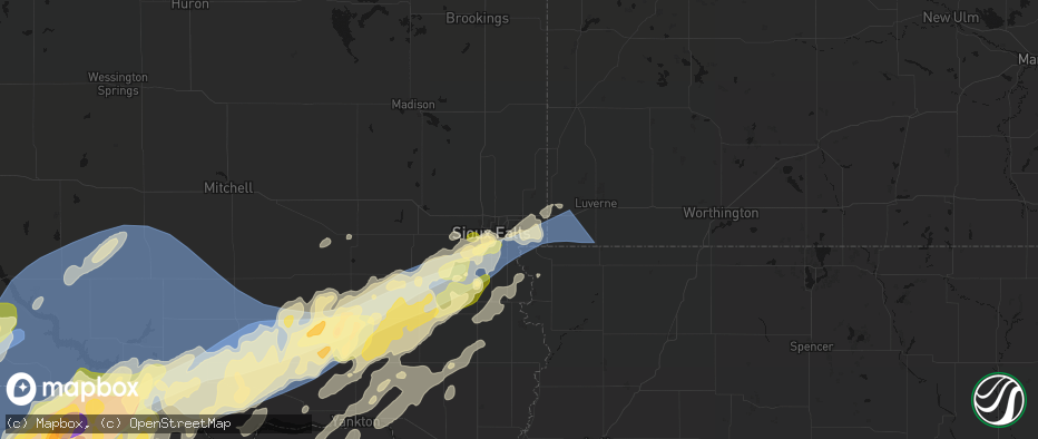Hail map in Brandon, SD on May 17, 2026