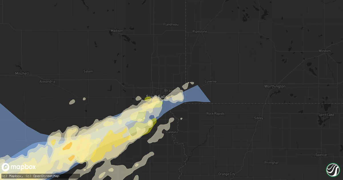 Hail map in Brandon, SD on May 17, 2026