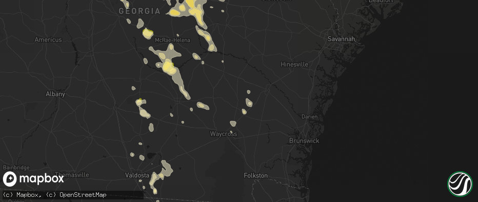 Hail map in Bristol, GA on May 17, 2026