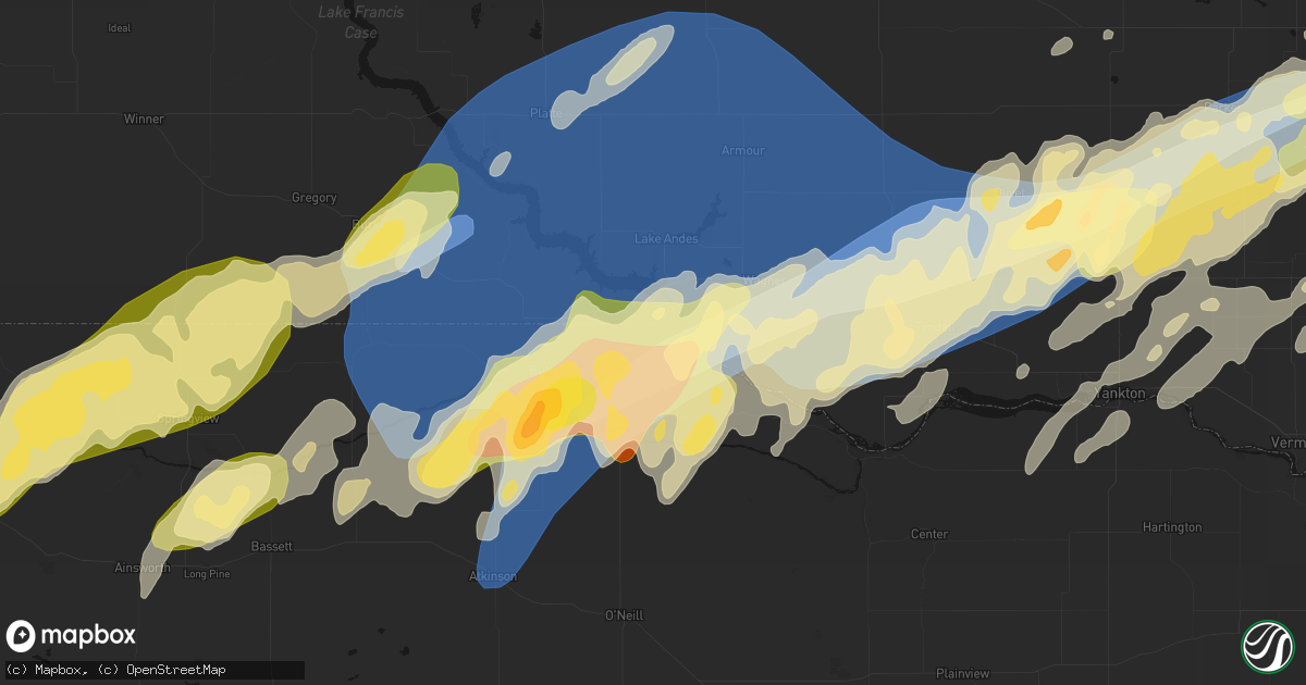Hail map in Bristow, NE on May 17, 2026