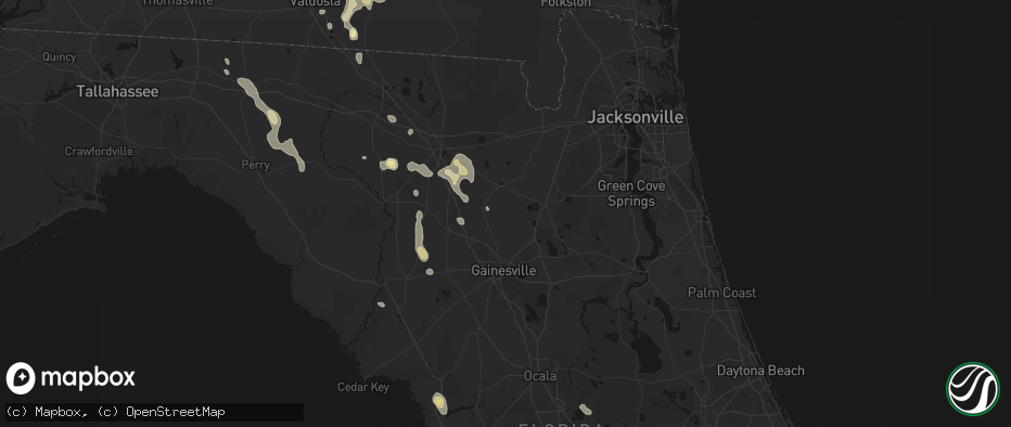 Hail map in Brooker, FL on May 17, 2026