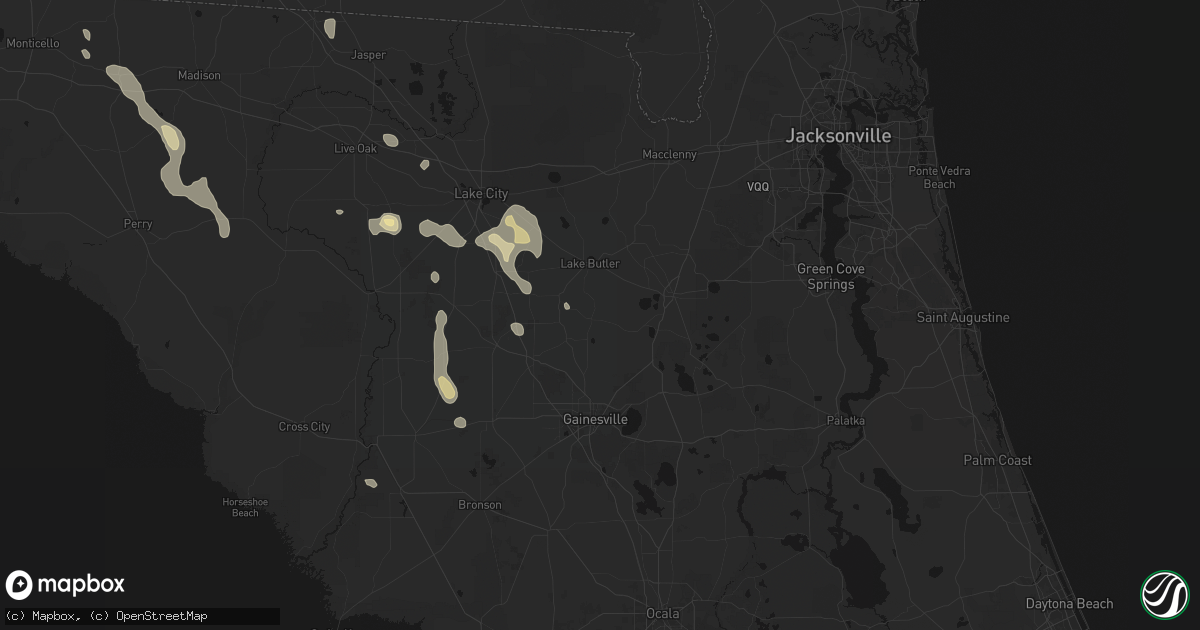 Hail map in Brooker, FL on May 17, 2026