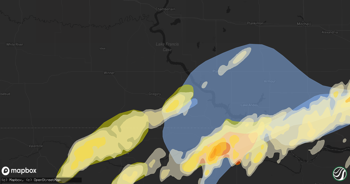 Hail map in Burke, SD on May 17, 2026