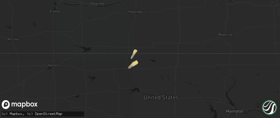 Hail map in Burr Oak, KS on May 17, 2026