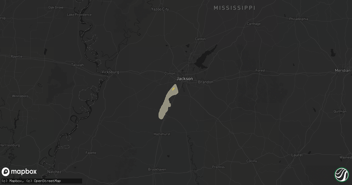 Hail map in Byram, MS on May 17, 2026