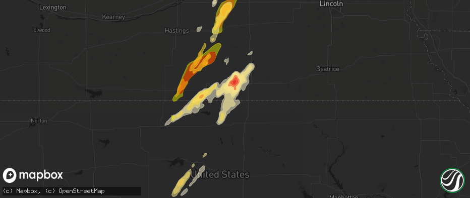Hail map in Byron, NE on May 17, 2026