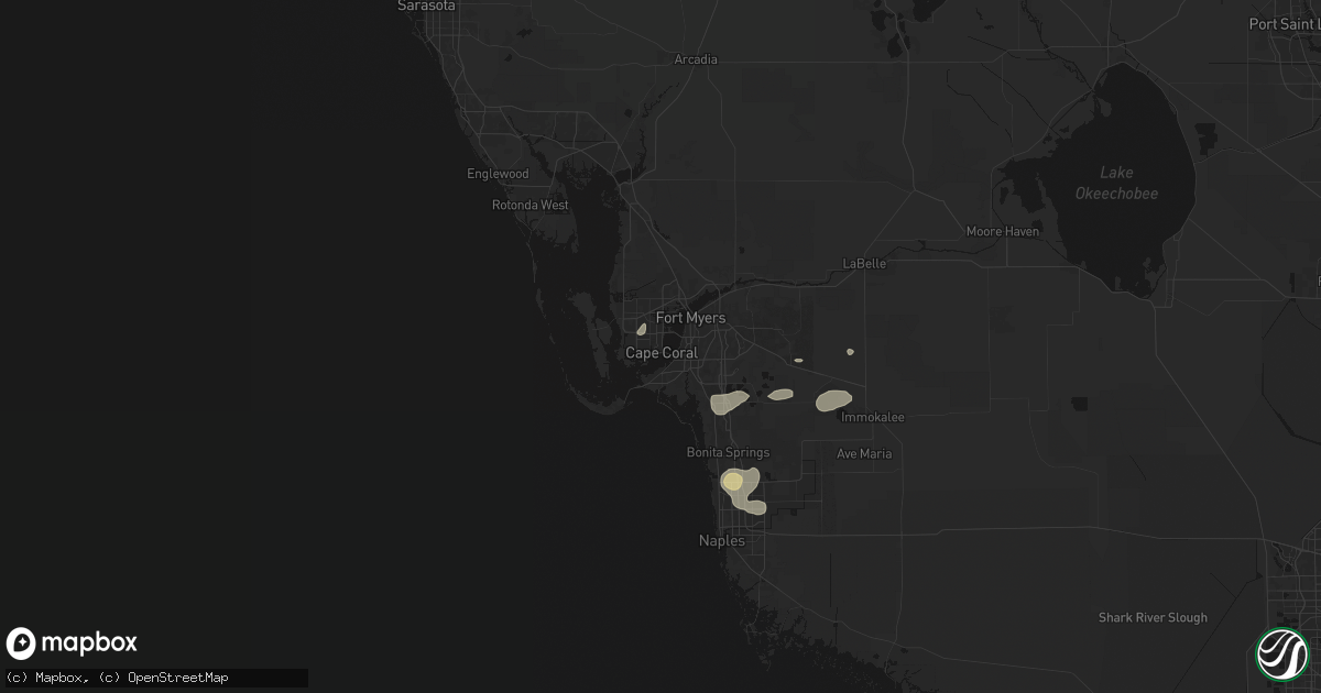 Hail map in Cape Coral, FL on May 17, 2026