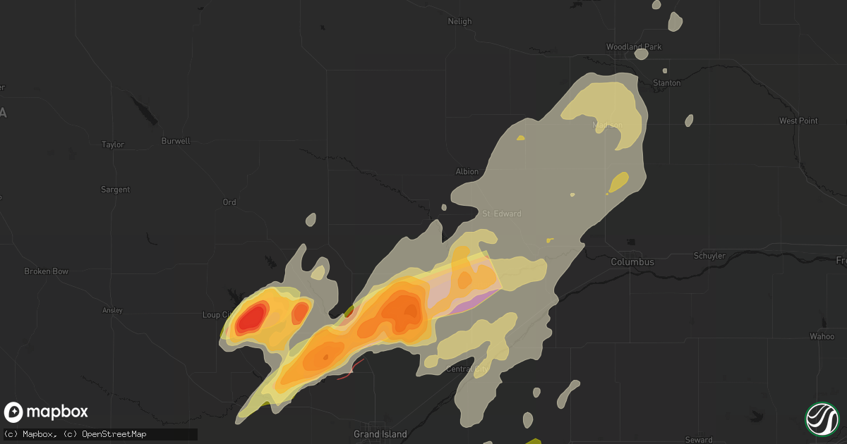 Hail map in Cedar Rapids, NE on May 17, 2026