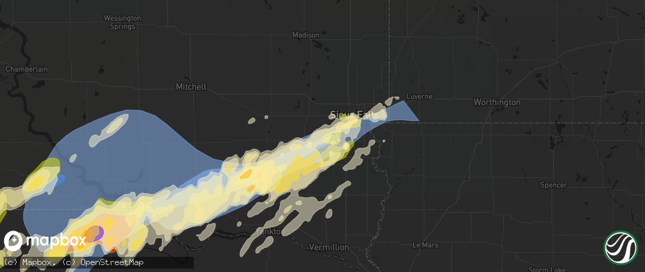 Hail map in Chancellor, SD on May 17, 2026