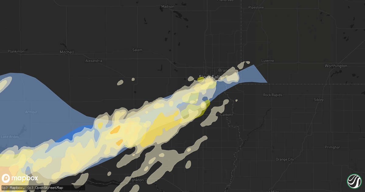 Hail map in Chancellor, SD on May 17, 2026