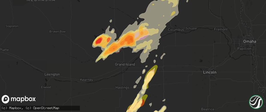 Hail map in Chapman, NE on May 17, 2026