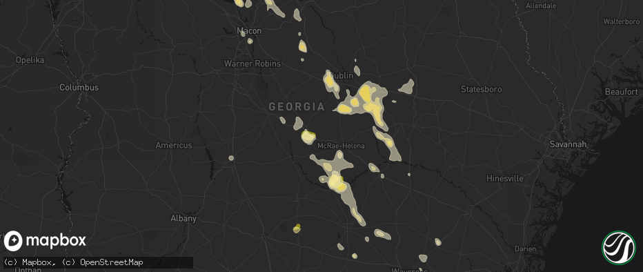 Hail map in Chauncey, GA on May 17, 2026
