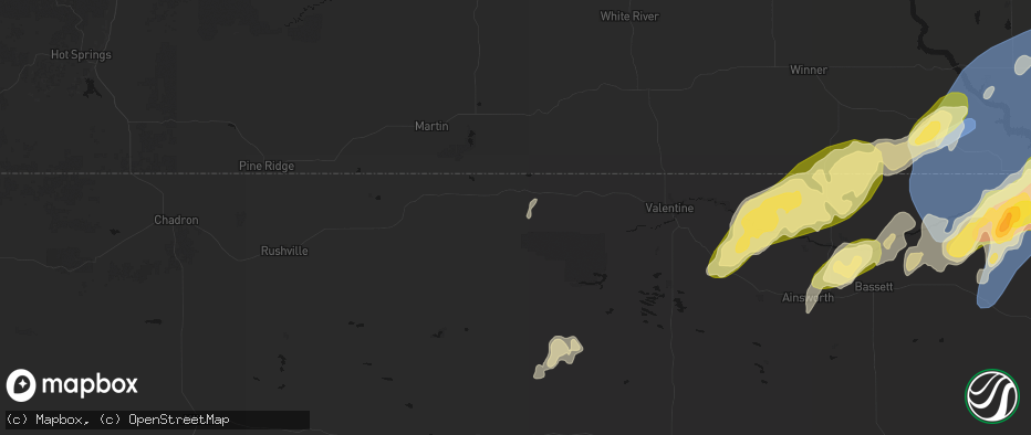 Hail map in Cody, NE on May 17, 2026