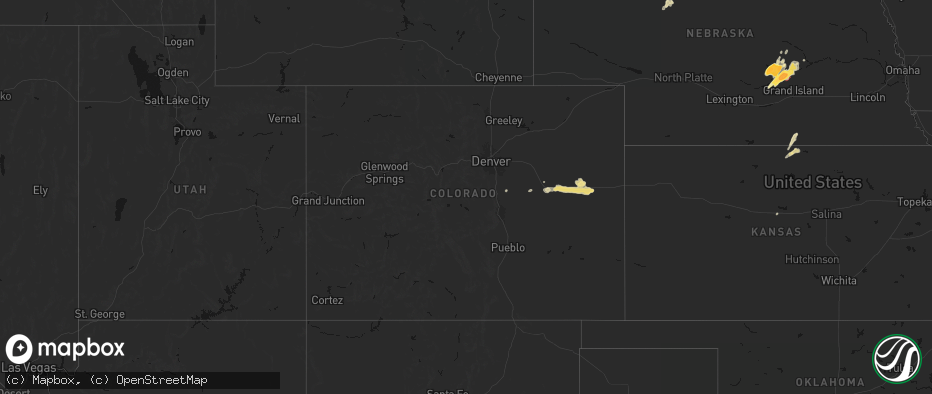 Hail map in Colorado on May 17, 2026