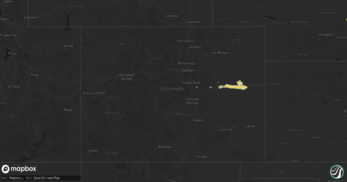 Hail map in Colorado on May 17, 2026