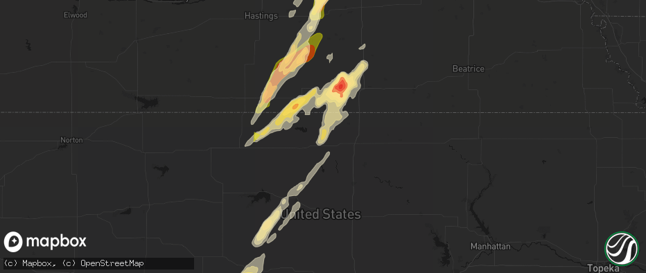 Hail map in Courtland, KS on May 17, 2026