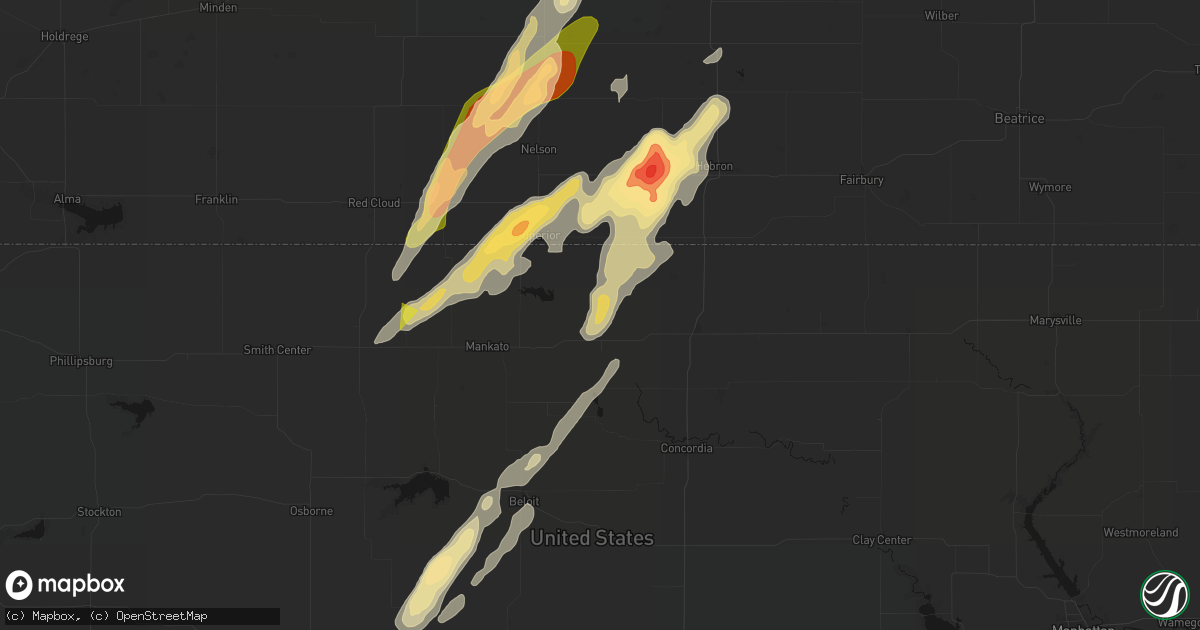 Hail map in Courtland, KS on May 17, 2026