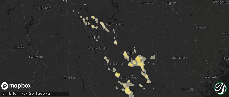 Hail map in Danville, GA on May 17, 2026
