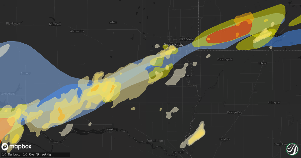 Hail map in Davis, SD on May 17, 2026