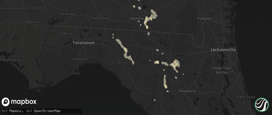 Hail map in Day, FL on May 17, 2026