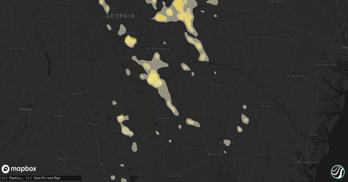 Hail map in Denton, GA on May 17, 2026