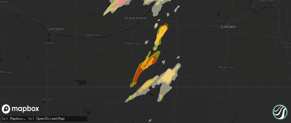 Hail map in Deweese, NE on May 17, 2026