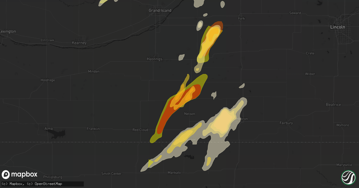 Hail map in Deweese, NE on May 17, 2026