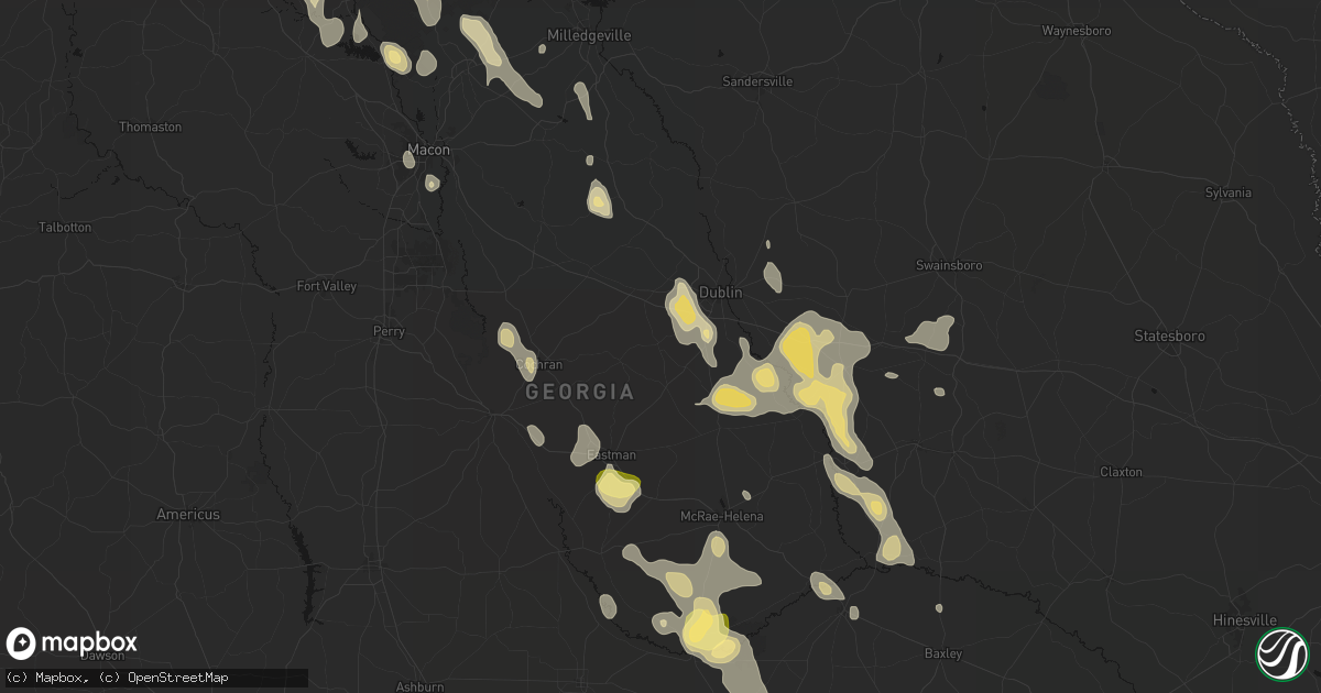 Hail map in Dexter, GA on May 17, 2026