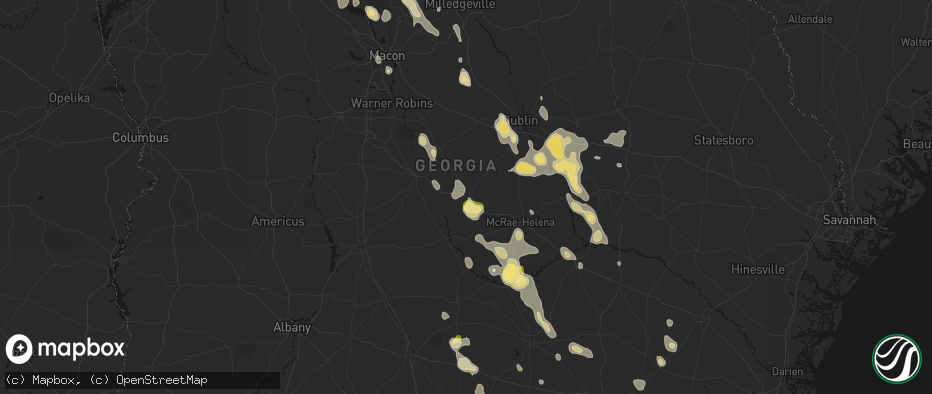 Hail map in Eastman, GA on May 17, 2026