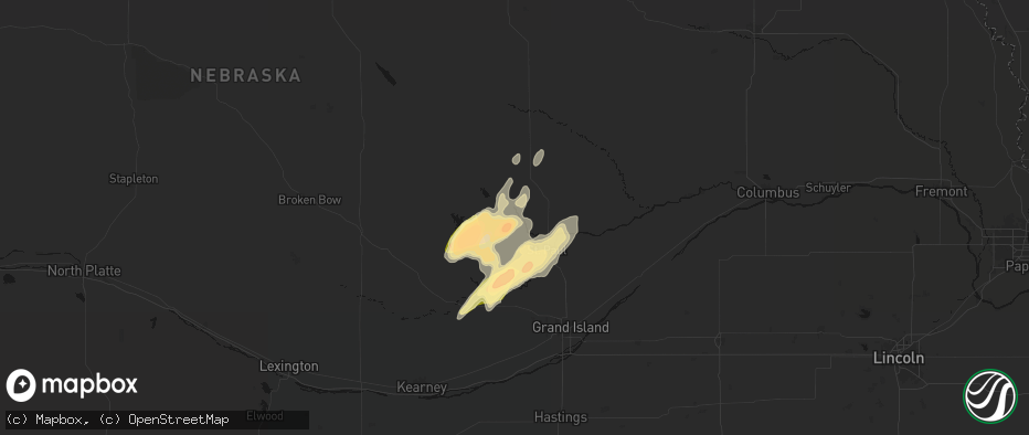 Hail map in Elba, NE on May 17, 2026