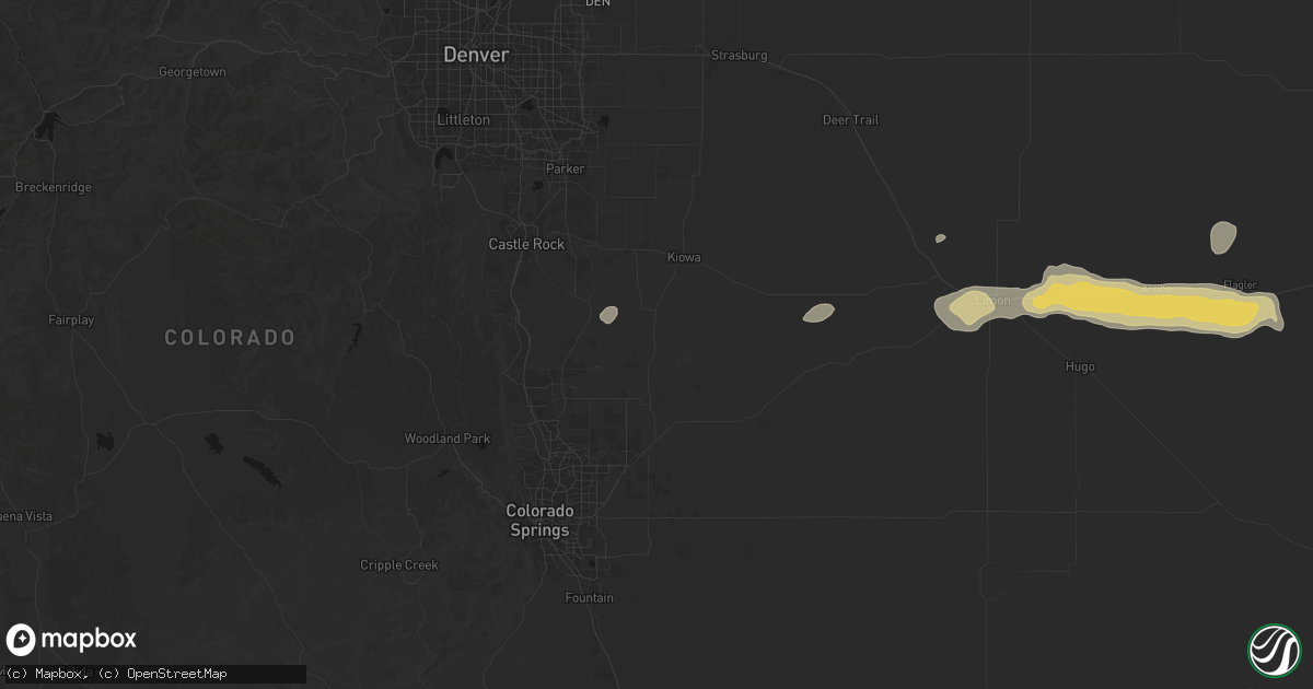 Hail map in Elbert, CO on May 17, 2026