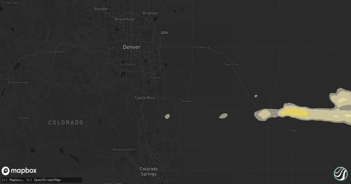 Hail map in Elizabeth, CO on May 17, 2026