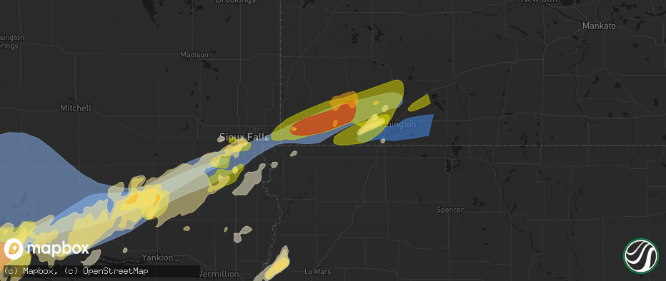 Hail map in Ellsworth, MN on May 17, 2026