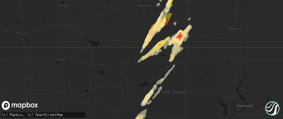 Hail map in Esbon, KS on May 17, 2026