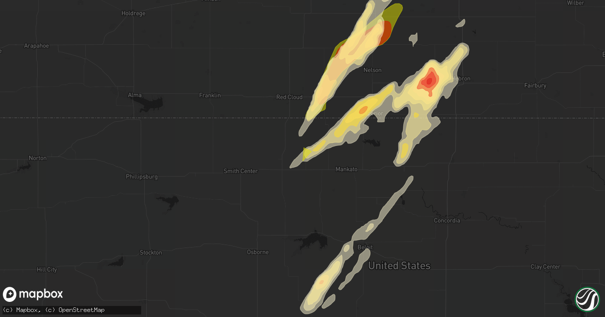 Hail map in Esbon, KS on May 17, 2026