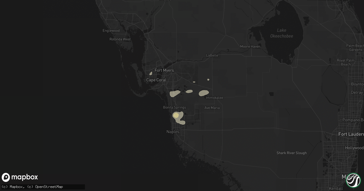 Hail map in Estero, FL on May 17, 2026
