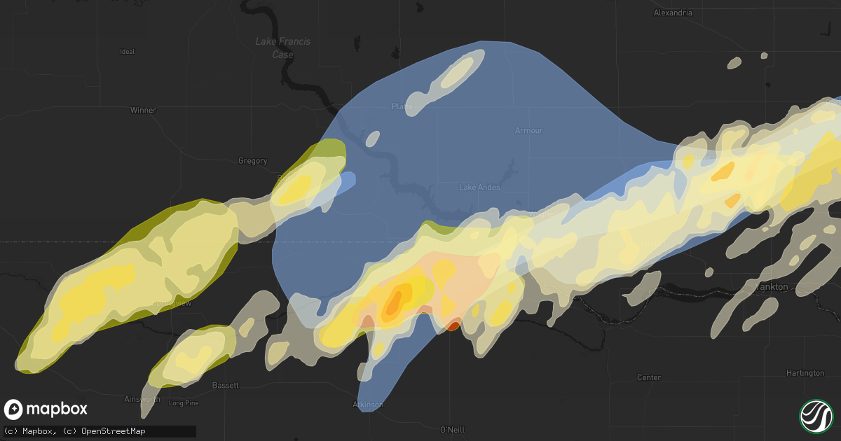 Hail map in Fairfax, SD on May 17, 2026