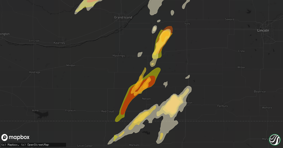 Hail map in Fairfield, NE on May 17, 2026