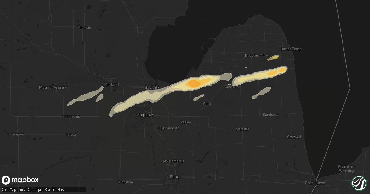 Hail map in Fairgrove, MI on May 17, 2026