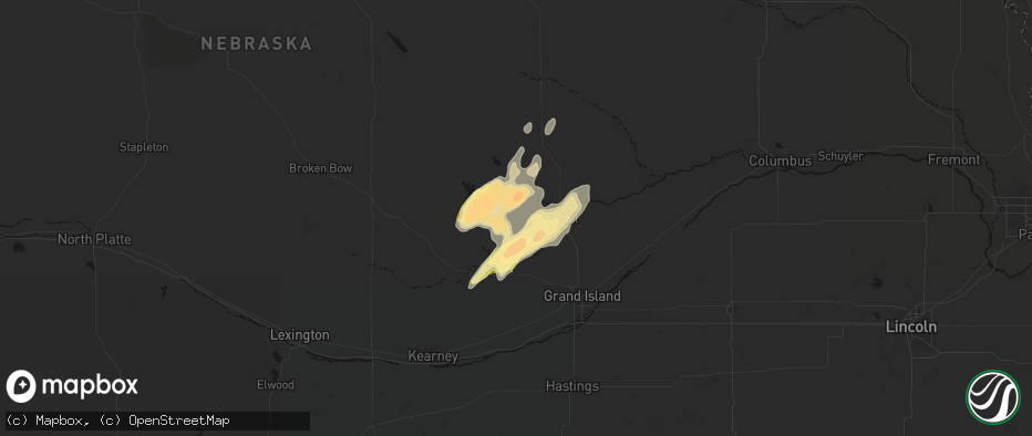 Hail map in Farwell, NE on May 17, 2026