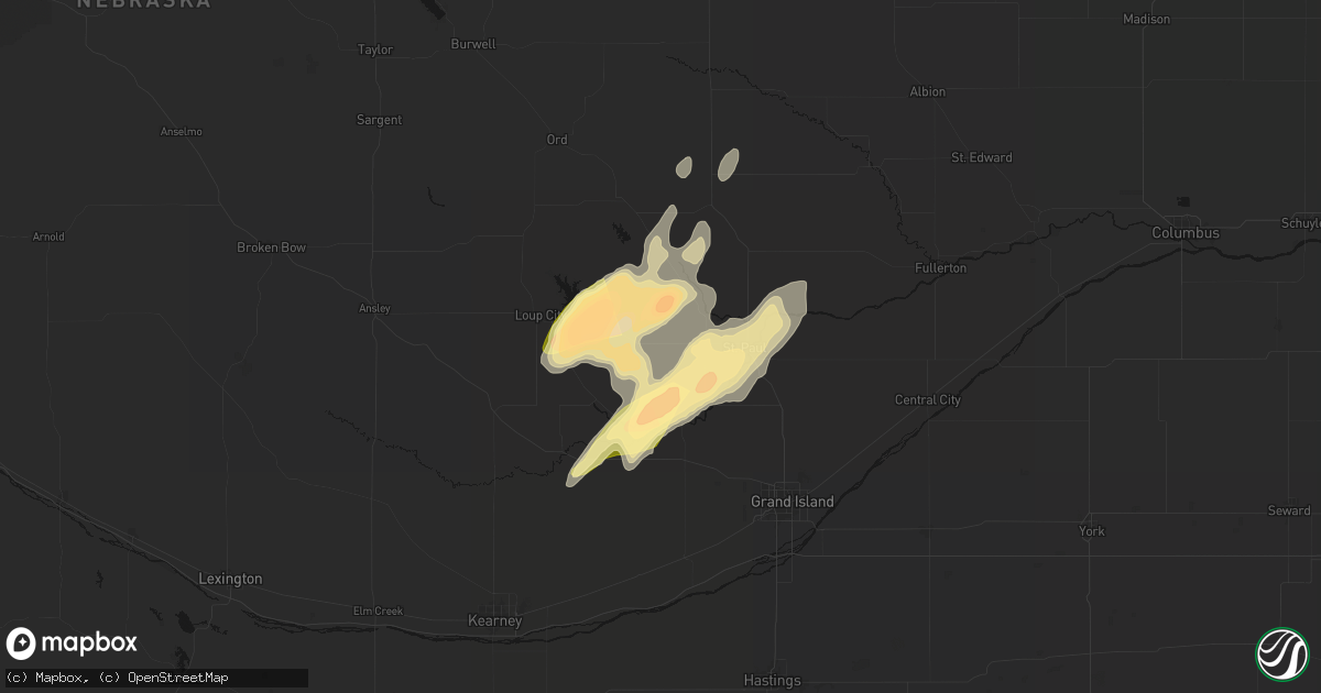 Hail map in Farwell, NE on May 17, 2026