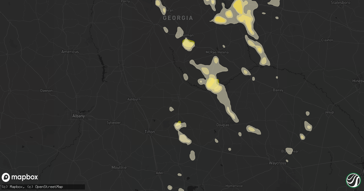 Hail map in Fitzgerald, GA on May 17, 2026