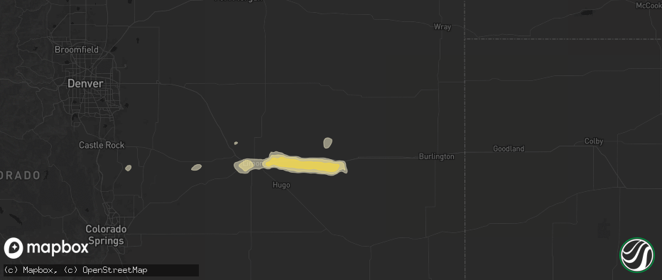 Hail map in Flagler, CO on May 17, 2026
