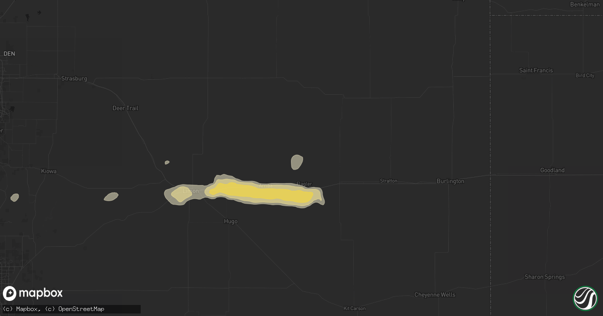 Hail map in Flagler, CO on May 17, 2026