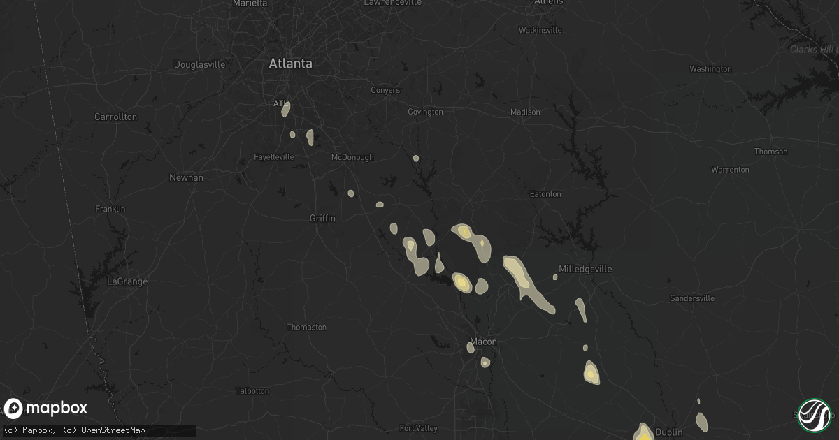 Hail map in Flovilla, GA on May 17, 2026