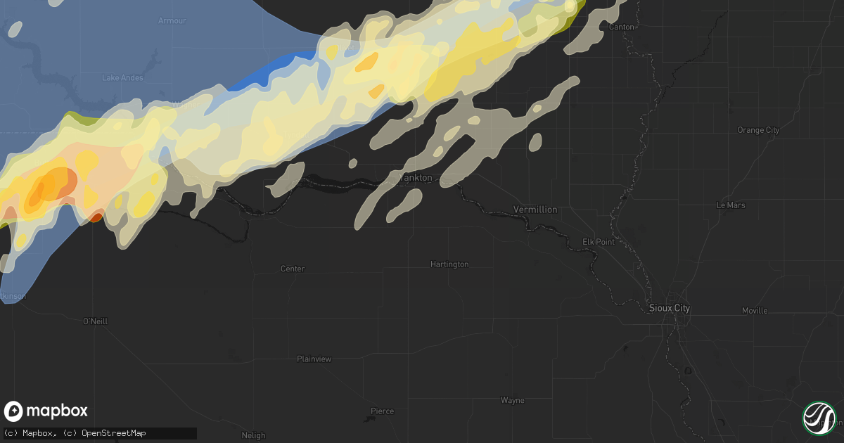 Hail map in Fordyce, NE on May 17, 2026