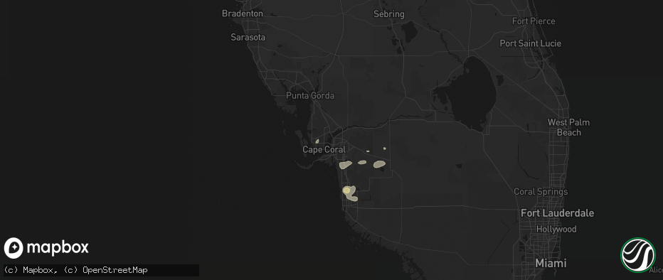Hail map in Fort Myers, FL on May 17, 2026