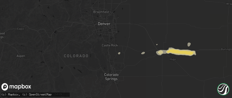 Hail map in Franktown, CO on May 17, 2026