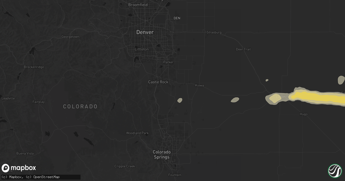Hail map in Franktown, CO on May 17, 2026
